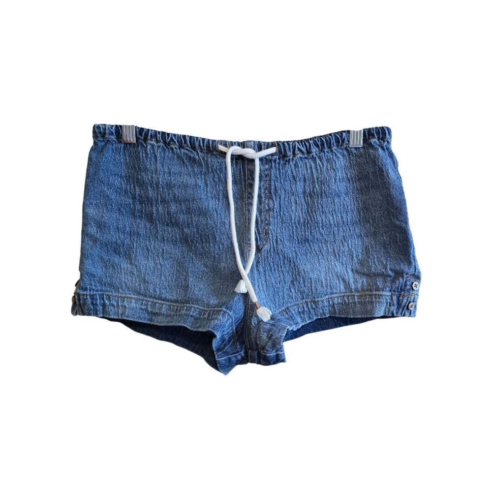 Roxy Womens Denim Drawstring Elastic Waist Shorts S